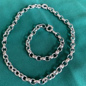 Steel by Design Rolo Necklace and Bracelet Set